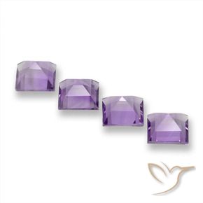 3.77 ct natürliche Mittel Violett-Rosa Amethyst-Edelsteine, Quadrat, VVS-VS