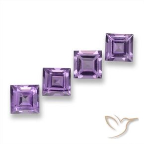 3.87 ct natürliche Mittel Violett-Rosa Amethyst-Edelsteine, Quadrat, VVS-VS