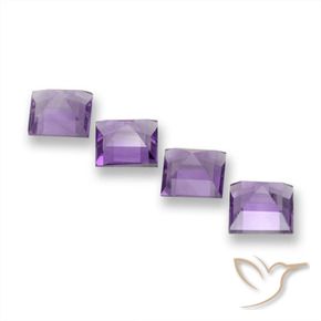3.87 ct natürliche Mittel Violett-Rosa Amethyst-Edelsteine, Quadrat, VVS-VS