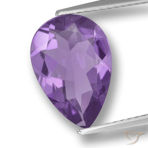 3.30ct Natürlicher Mittelviolett Amethyst, Birnenform, VVS