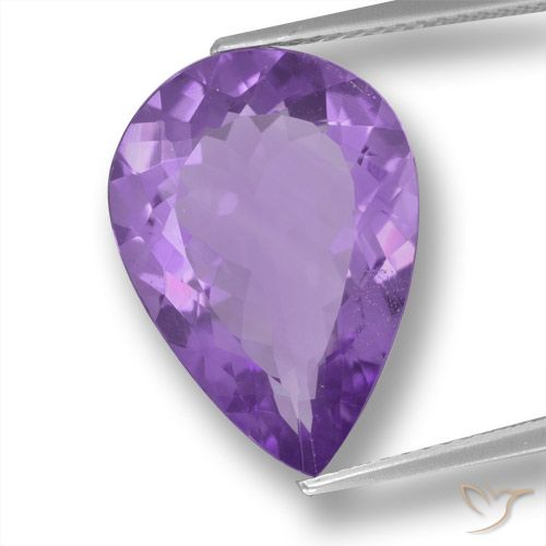 7.47ct Natürlicher Mittelviolett Amethyst, Birnenform, VVS-VS