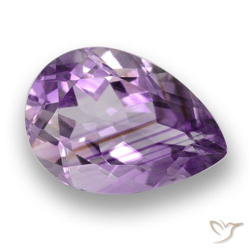 3.91ct Natürlicher Lilaisch-violett Amethyst, Birnenform, VS
