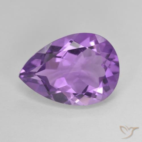 4.58ct Natürlicher Mittelviolettes Violett Amethyst, Birnenform, VVS