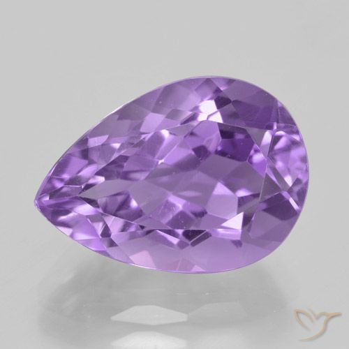 5.28ct Natürlicher Mittelviolettes Violett Amethyst, Birnenform, VVS
