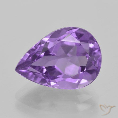 5.03ct Natürlicher Lilaisch-violett Amethyst, Birnenform, VVS