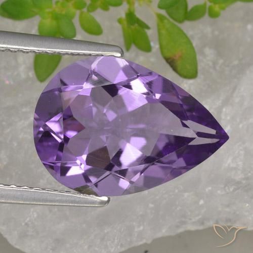 3.89ct Natürlicher tiefviolett Amethyst, Birnenform, VS