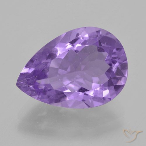 4.49ct Natürlicher Mittelviolett Amethyst, Birnenform, VVS-VS