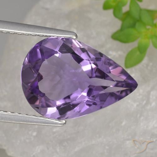 3.89ct Natürlicher Mittelviolett Amethyst, Birnenform, VVS