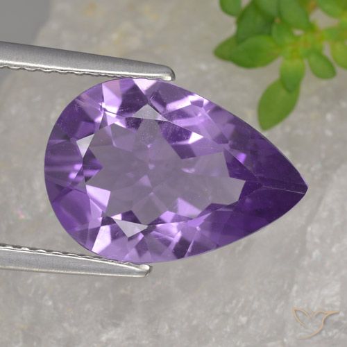 3.81ct Natürlicher Mittelviolett Amethyst, Birnenform, VVS-VS