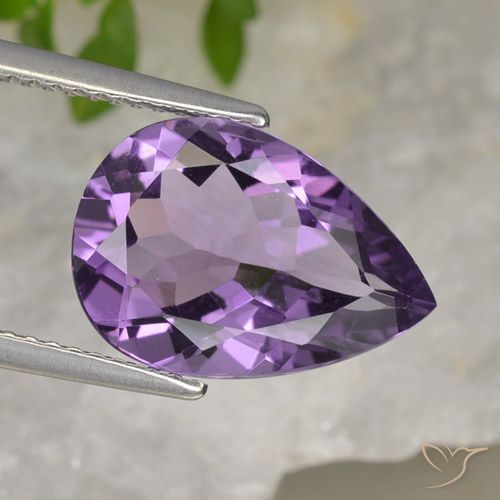 4.13ct Natürlicher Mittel Violett-Rosa Amethyst, Birnenform, VVS