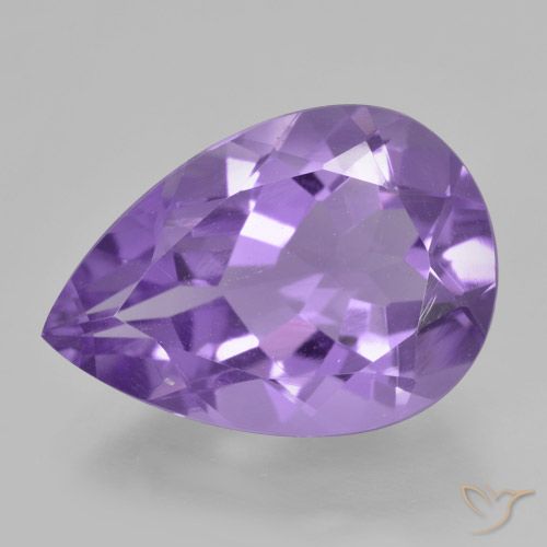 4.39ct Natürlicher Mittelviolett Amethyst, Birnenform, VVS