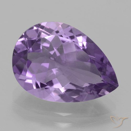 4.41ct Natürlicher hellviolett Amethyst, Birnenform, VVS