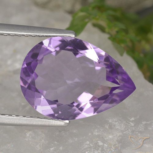 4.25ct Natürlicher Rosaig-violett Amethyst, Birnenform, VVS