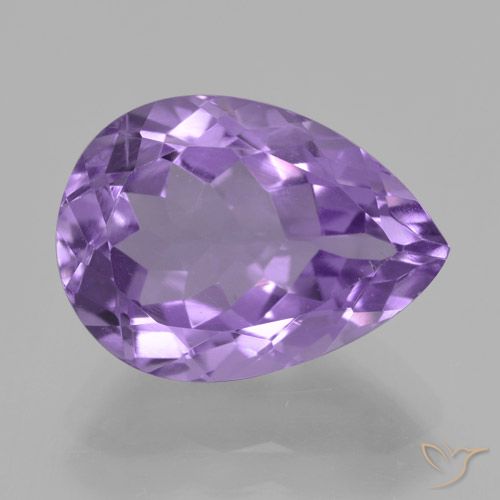 5.08ct Natürlicher Mittel-helles Violett Amethyst, Birnenform, VVS