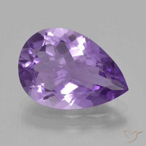 3.57ct Natürlicher Mittelviolett Amethyst, Birnenform, VS