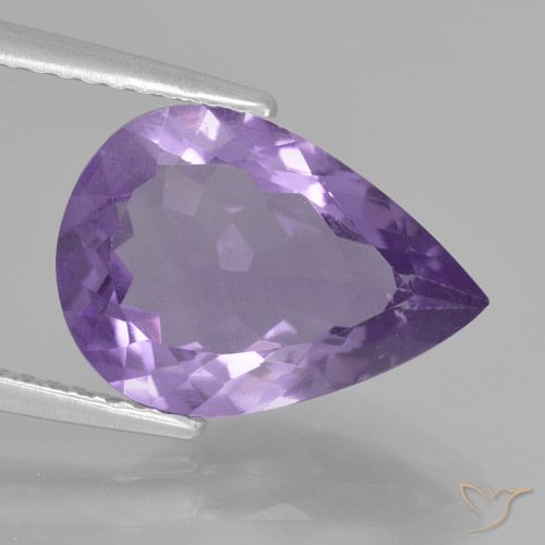 3.53ct Natürlicher hellviolett Amethyst, Birnenform, VVS