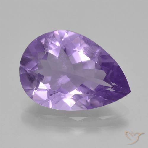 3.43ct Natürlicher hellviolett Amethyst, Birnenform, VS