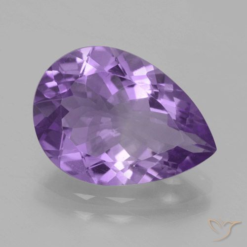 4.34ct Natürlicher tiefviolett Amethyst, Birnenform, VVS