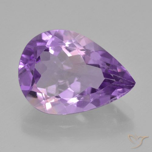 4.36ct Natürlicher Mittelviolett Amethyst, Birnenform, VVS-VS