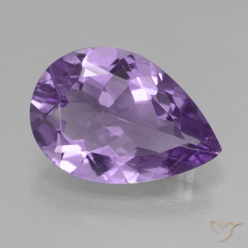 3.88ct Natürlicher Mittelviolett Amethyst, Birnenform, VVS