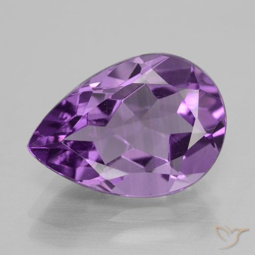 4.61ct Natürlicher Rosaig-violett Amethyst, Birnenform, VVS