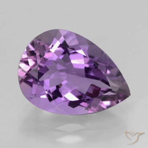 4.85ct Natürlicher Rosaig-violett Amethyst, Birnenform, VVS