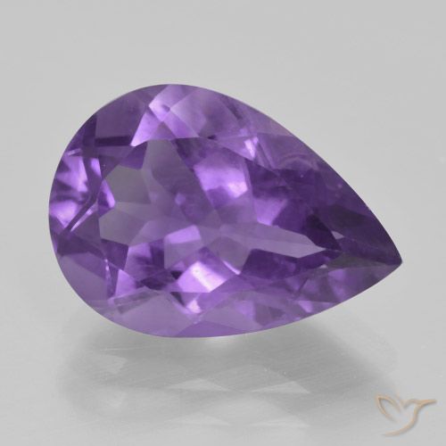 4.38ct Natürlicher Mittelviolett Amethyst, Birnenform, VS