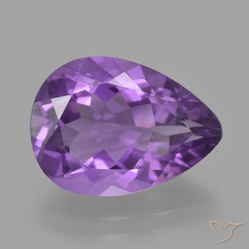 4.59ct Natürlicher Lebhaftes Violett Amethyst, Birnenform, VVS