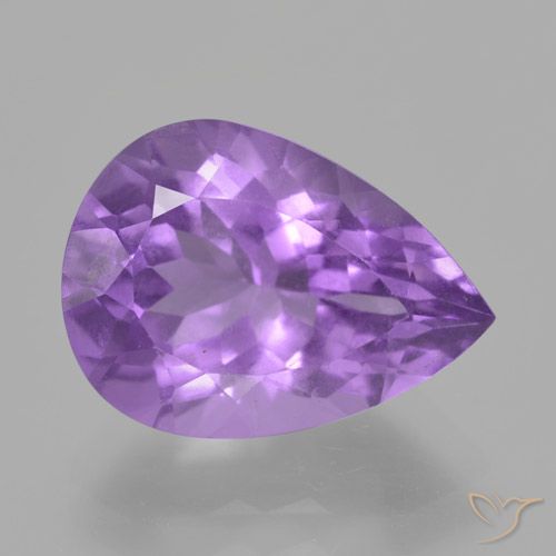 4.81ct Natürlicher Lilaisch-violett Amethyst, Birnenform, VS