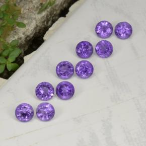 1.55 ct natürliche Violet Amethyst-Edelsteine, Rund Schliff, VS