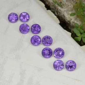 1.55 ct natürliche Violet Amethyst-Edelsteine, Rund Schliff, VS
