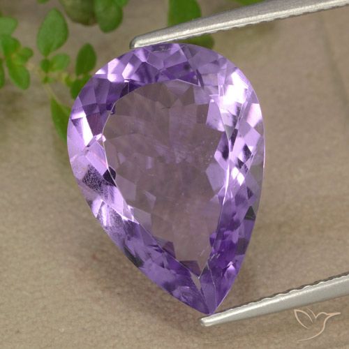 6.41ct Natürlicher Mittelviolett Amethyst, Birnenform, VS