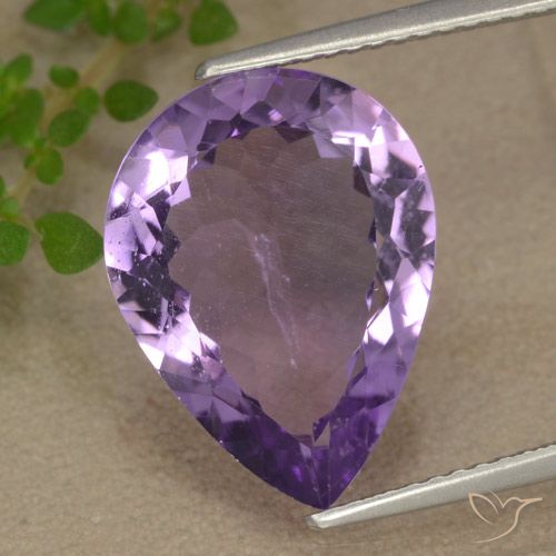 5.84ct Natürlicher Mittel-helles Purpurviolett Amethyst, Birnenform, VS