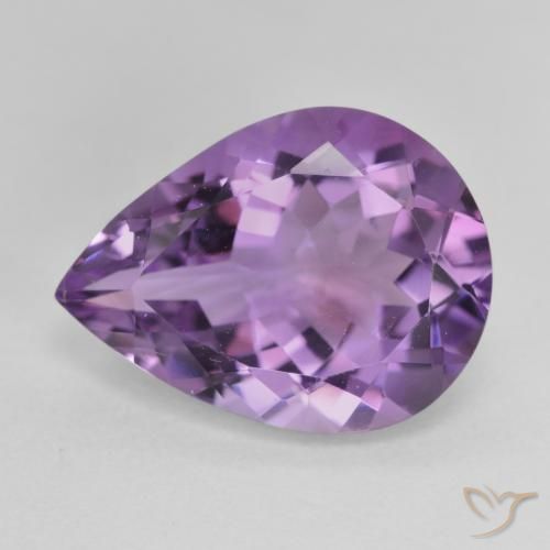 6.68ct Natürlicher Medium Light Purplish-Violet Amethyst, Birnenform, VVS-VS