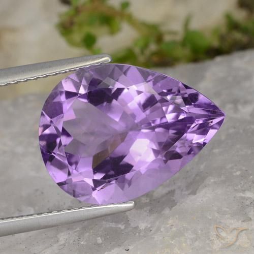 7.09ct Natürlicher Lilaisch-violett Amethyst, Birnenform, VS