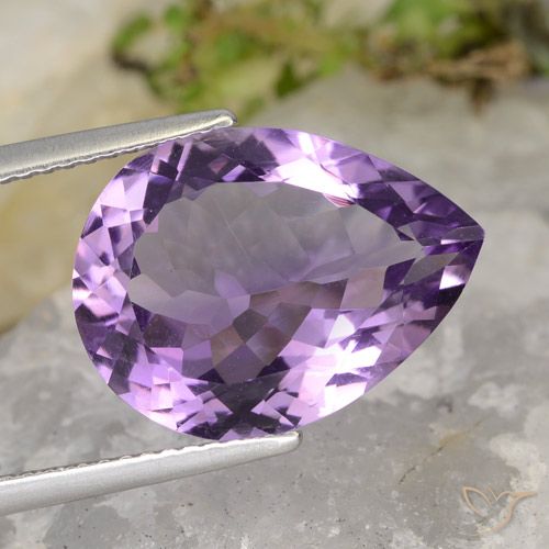 6.94ct Natürlicher Mittel-helles Purpurviolett Amethyst, Birnenform, VVS-VS