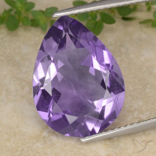 6.19ct Natürlicher Mittelviolett Amethyst, Birnenform, VS