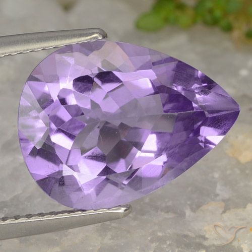 6.43ct Natürlicher Mittelviolett Amethyst, Birnenform, VVS-VS