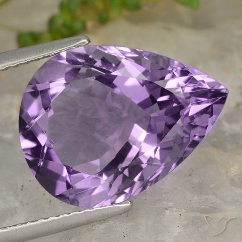 7.60ct Natürlicher Mittel-helles Purpurviolett Amethyst, Birnenform, VVS-VS