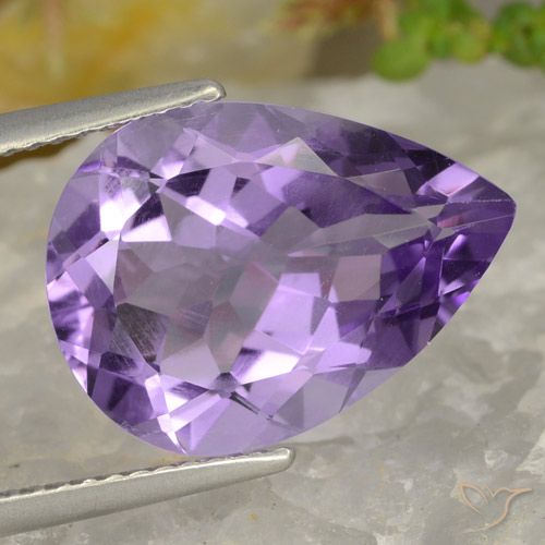 6.32ct Natürlicher Mittel-helles Purpurviolett Amethyst, Birnenform, VVS-VS