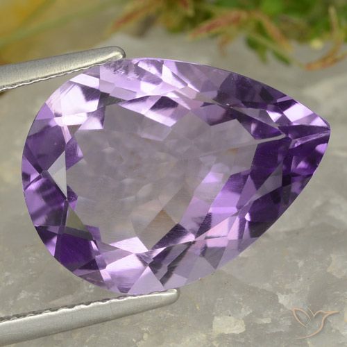 6.71ct Natürlicher Lilaisch-violett Amethyst, Birnenform, VVS-VS