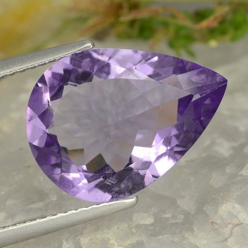 5.86ct Natürlicher Lilaisch-violett Amethyst, Birnenform, VVS-VS