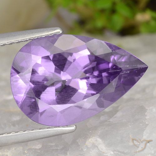 4.57ct Natürlicher Rosaig-violett Amethyst, Birnenform, VS