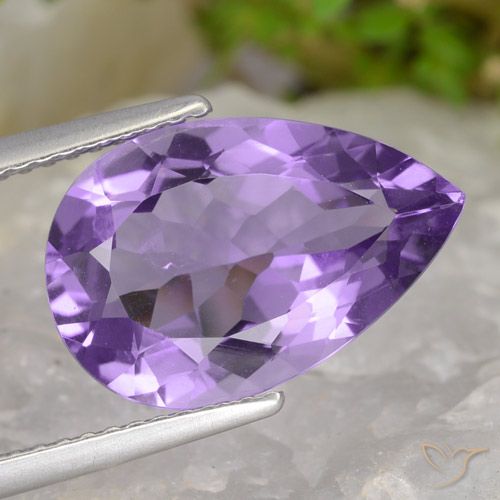 4.77ct Natürlicher Rosaig-violett Amethyst, Birnenform, VS