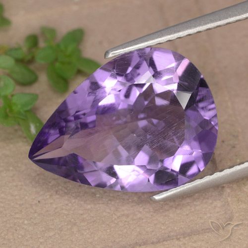 5.97ct Natürlicher Lilaisch-violett Amethyst, Birnenform, VVS-VS