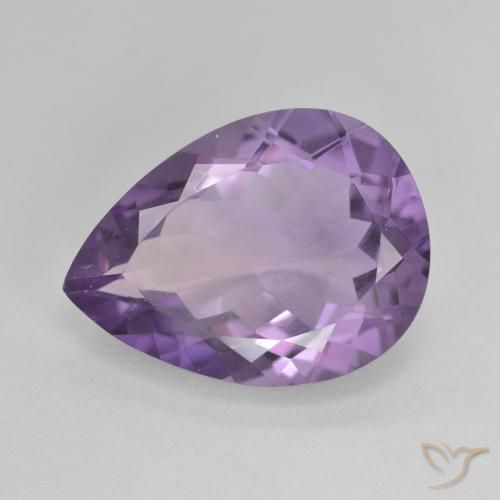 6.69ct Natürlicher Medium Light Purplish-Violet Amethyst, Birnenform, VVS-VS