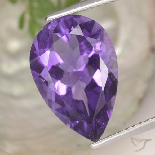4.72ct Natürlicher tiefviolett Amethyst, Birnenform, VS