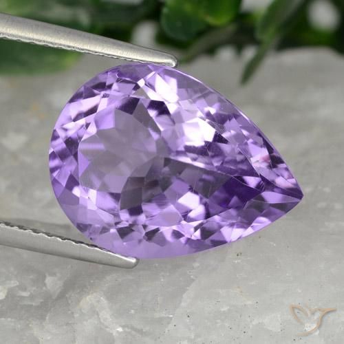 7.08ct Natürlicher Mittelviolett Amethyst, Birnenform, VVS-VS