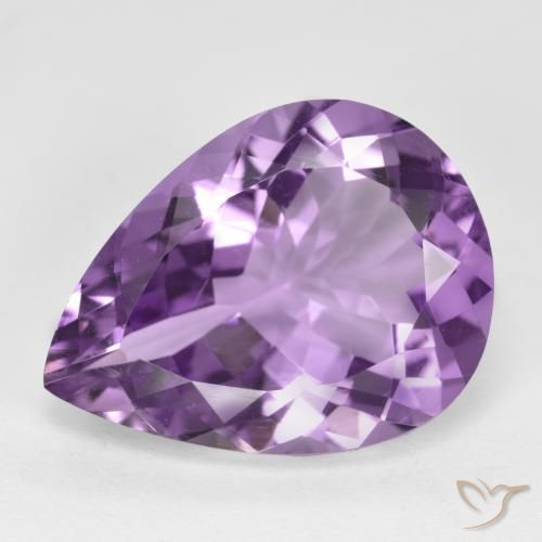 6.22ct Natürlicher Mittel-helles Purpurviolett Amethyst, Birnenform, VVS-VS