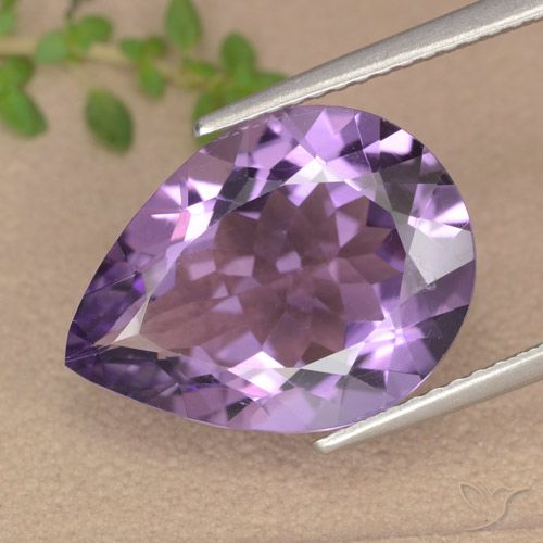 6.18ct Natürlicher Mittel Violett-Rosa Amethyst, Birnenform, VS